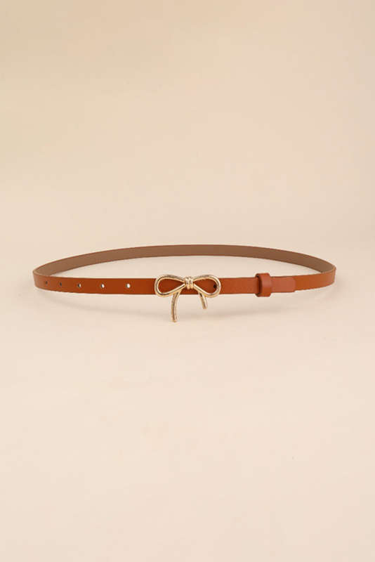 Thai Curry Bow Knot Decor Thin Waist Belt