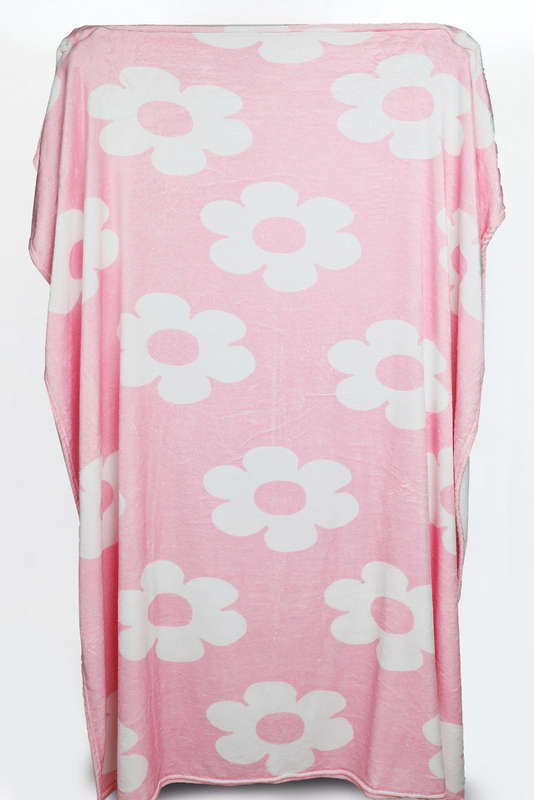 Pink Floral Pattern Square Blanket 76*63cm
