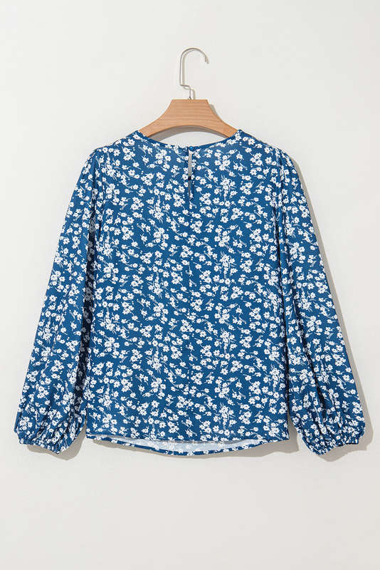 Blue V-Neck Knitted Summer Top with Exposed Seams