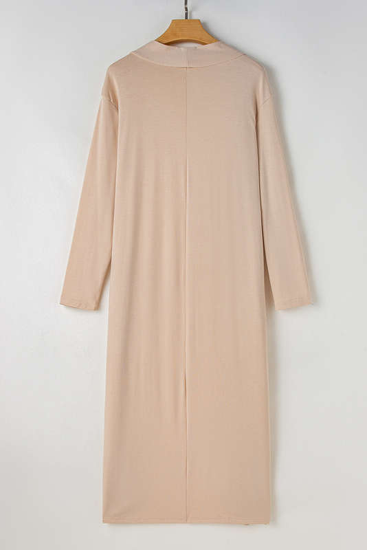 Parchment Split Long Cardigan and Skinny Pants Lounge Set