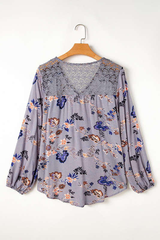 Blue V-Neck Knitted Summer Top with Exposed Seams
