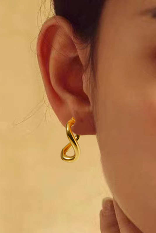 Gold Plated 3D Spiral Stainless Steel Earrings