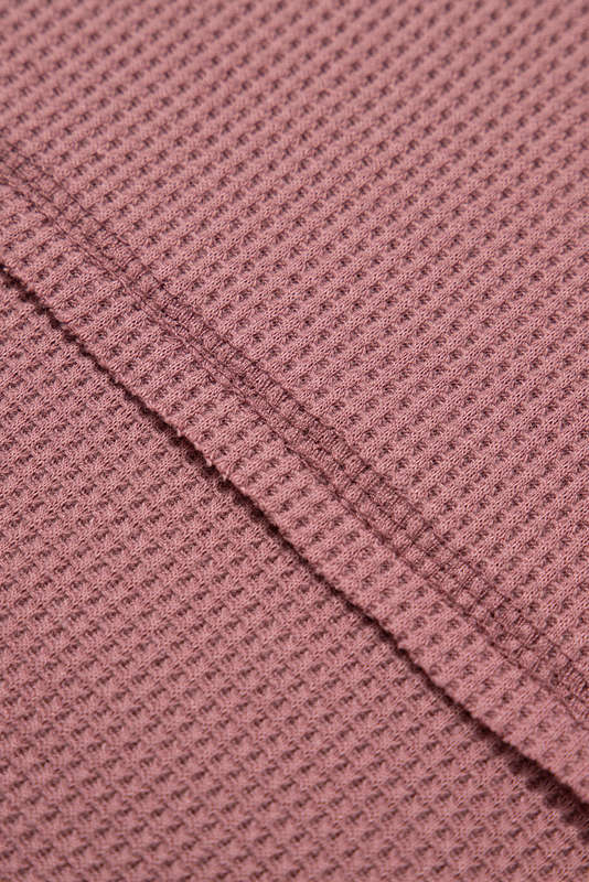 Exposed Seam Half Sleeve Knitted V Neck Textured Top