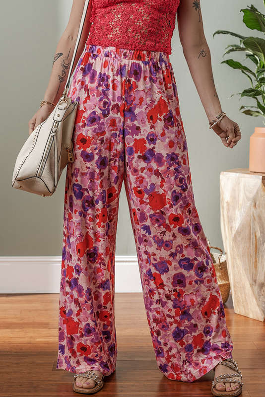 Purple Knit V-Neck Top with Trendy Exposed Seams