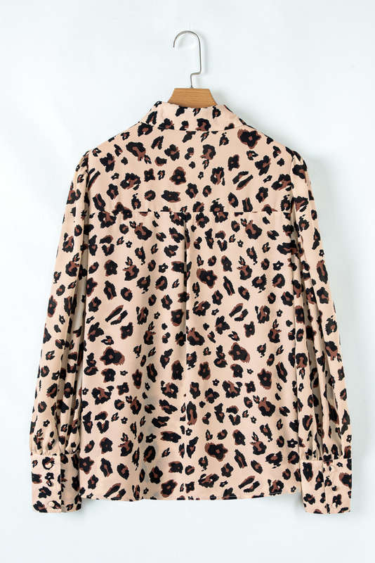 Leopard Flora Print Plus Size Shirt