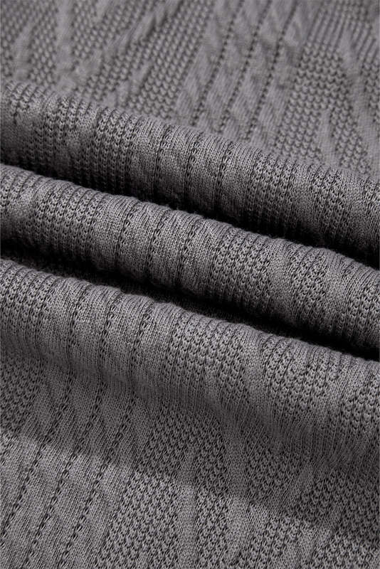 Medium Grey  Solid Textured Open Front Cardigan with Pocket