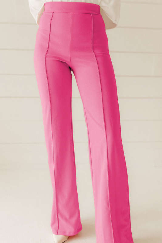 Sachet Pink High Waist Central Seam Flared Pants