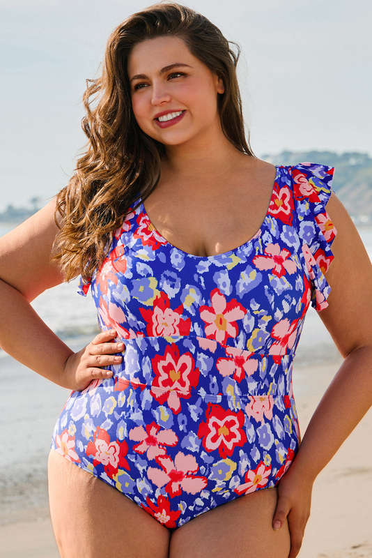 Blue V-Neck Knitted Summer Top with Exposed Seams