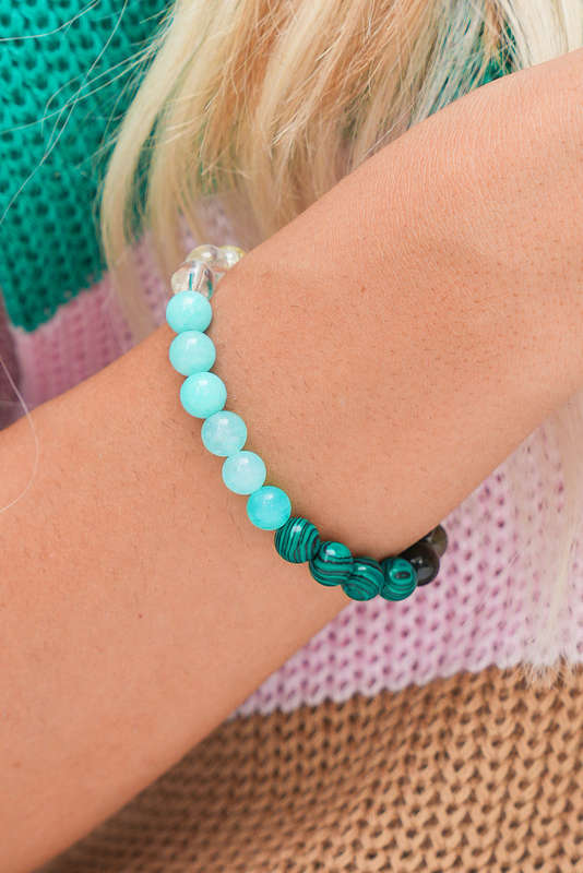 Canton Vintage Crystal Beaded Elastic Bracelet