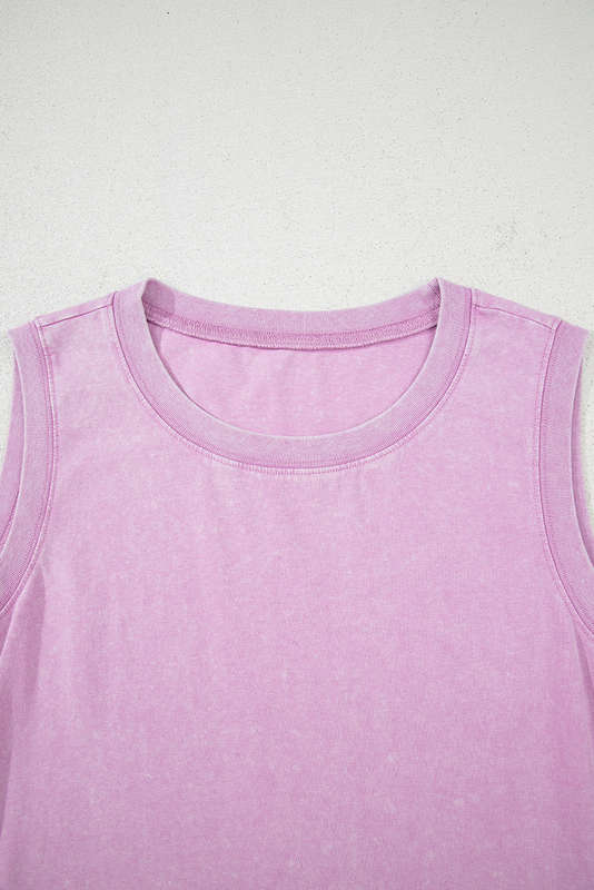 Phalaenopsis Mineral Wash Tank Mini Dress with Pockets