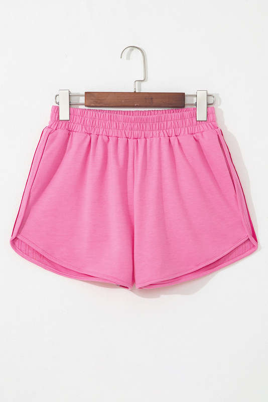 Bonbon Color Block Stripes Elastic High Waist Active Shorts