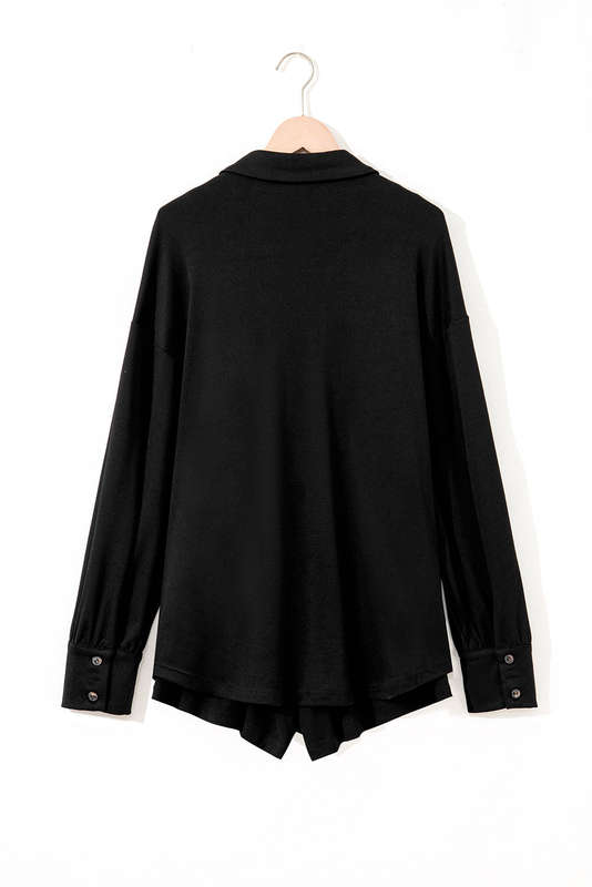 Black 3 Pcs Crop Tank Top Shorts with Cardigan Lounge Set