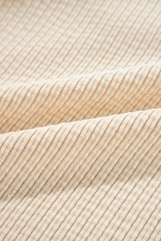 Oatmeal Corduroy Flap Pocket Button Up Shacket
