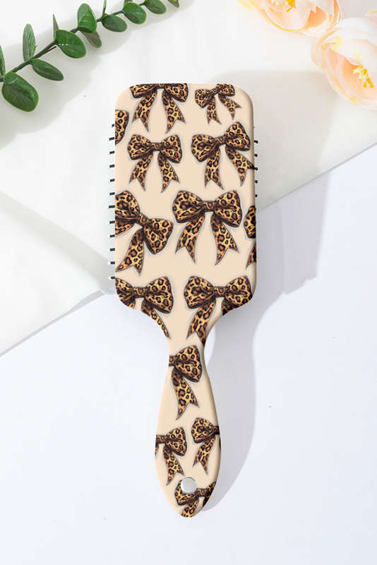 Parchment Leopard Bow Print Air Cushion Comb