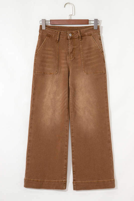 Breen Cropped High Rise Wide Leg Jeans