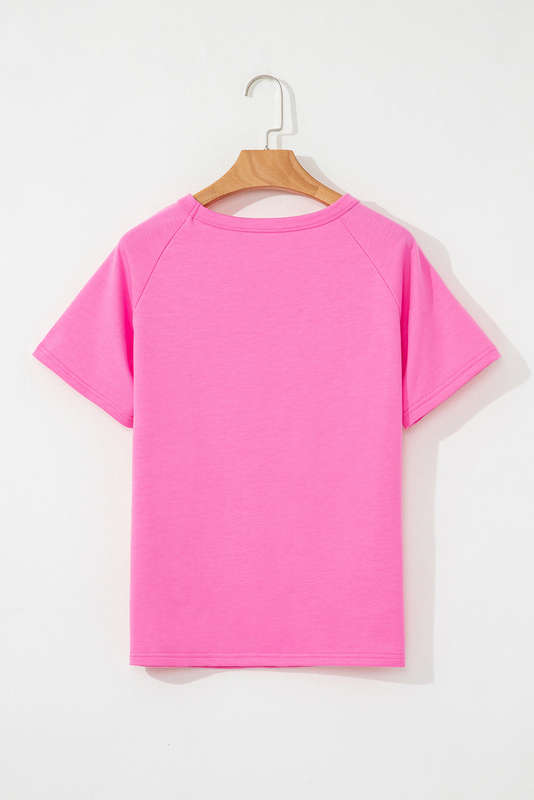 Bonbon Striped Patch Front Casual Tee
