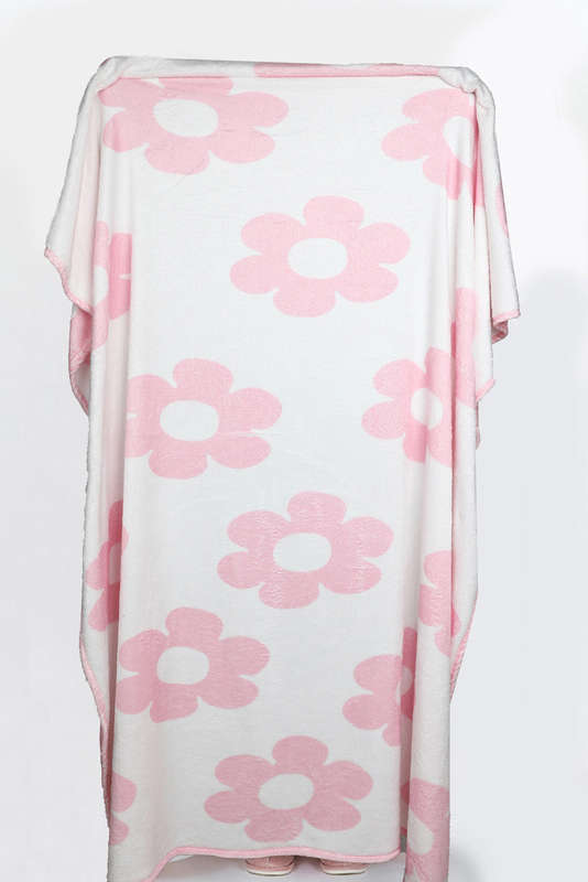 Pink Floral Pattern Square Blanket 76*63cm