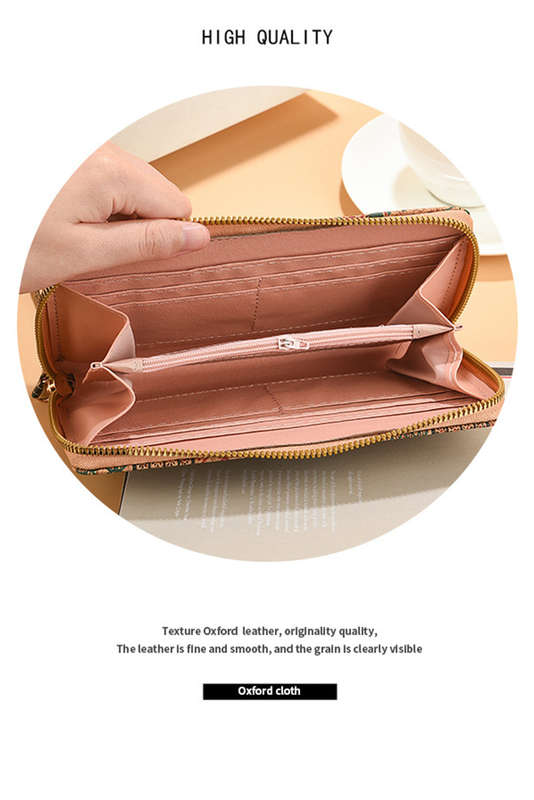 Brown Western Pattern Print Wristlet PU Leather Wallet