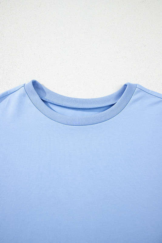 Myosotis Loose Half Sleeve Hi Low Hem T Shirt