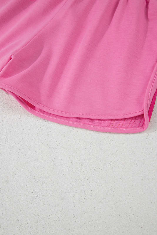 Bonbon Color Block Stripes Elastic High Waist Active Shorts