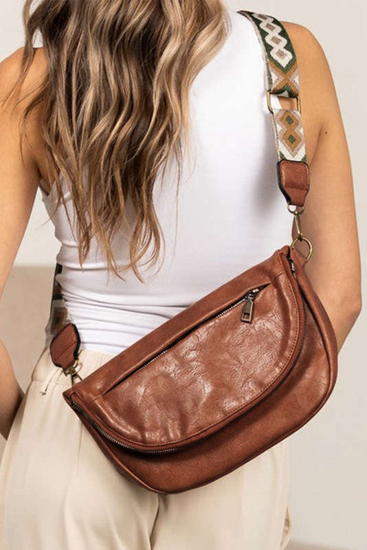 Thai Curry Ethnic Strap Vegan Leather Sling Bag
