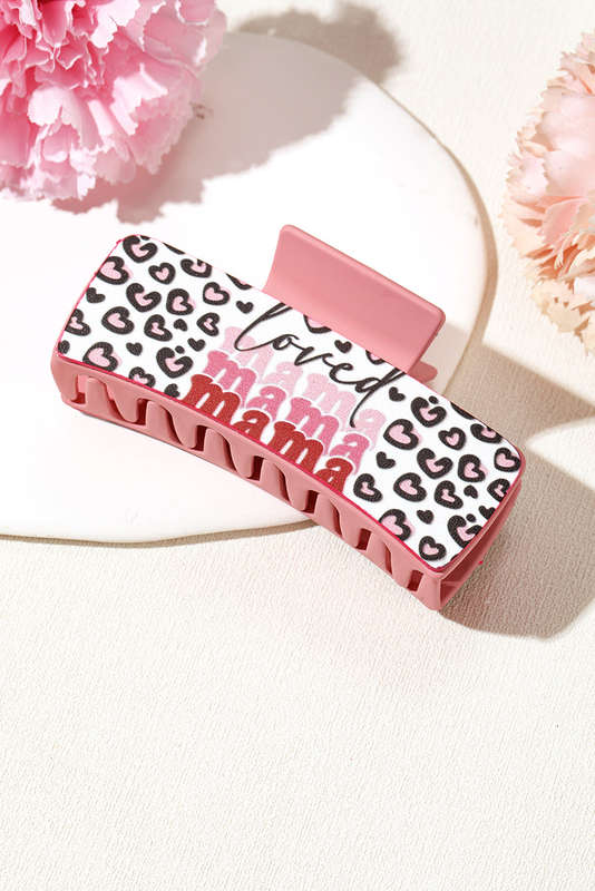 Sachet Pink Loved Mama Heart Print Large Hair Claw Clip