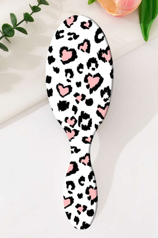 White Sweet Leopard Pattern Hair Care Comb