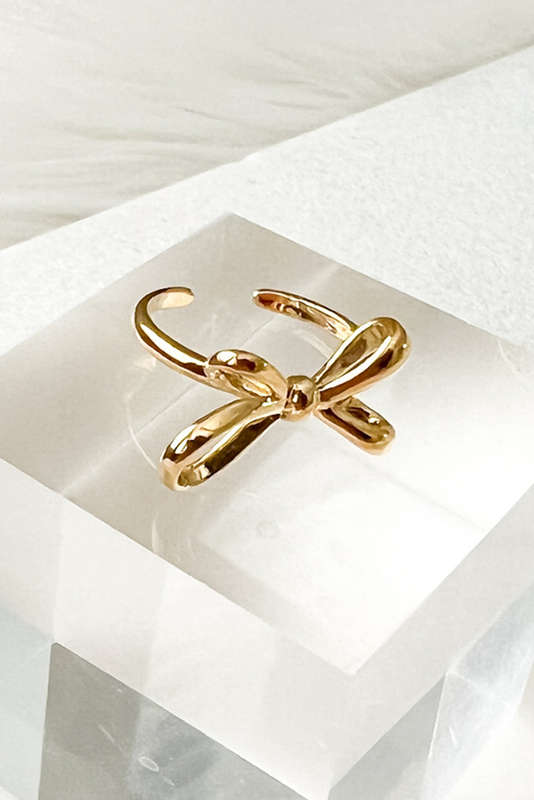 Gold Plated Alloy Half Open Bow Ring