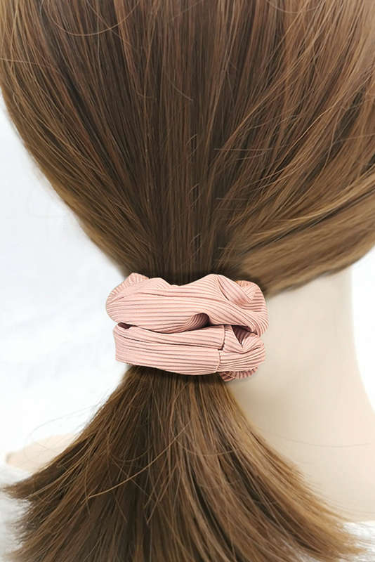 Delicacy Ribbed Hair Scrunchie with Hidden Zipper Pocket
