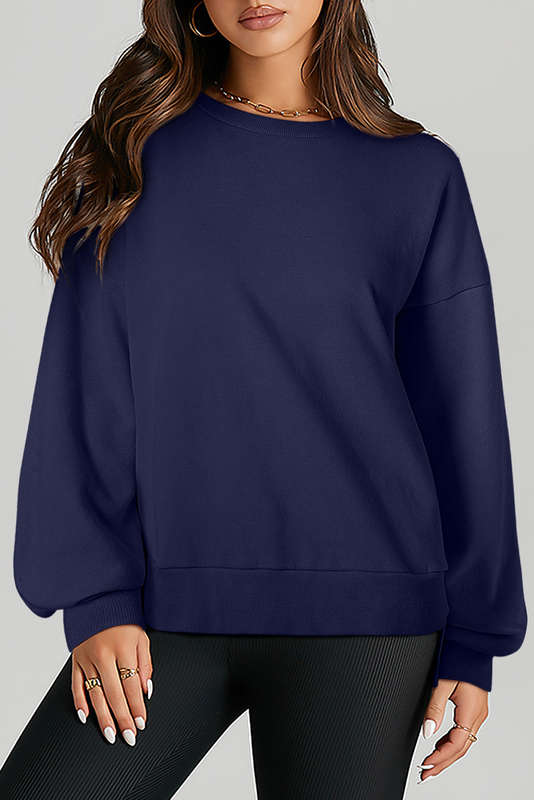 Blue V-Neck Knitted Summer Top with Exposed Seams
