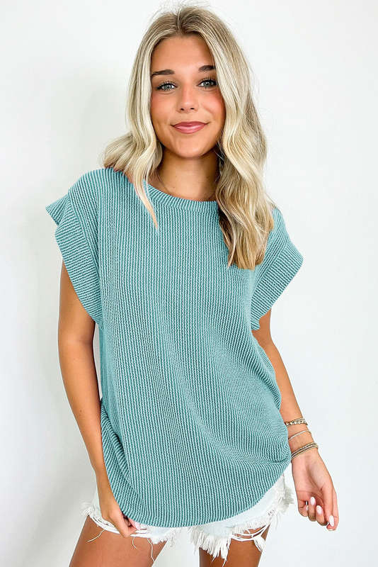 Canton Twisted Rib Wide Sleeve Crew Neck T Shirt