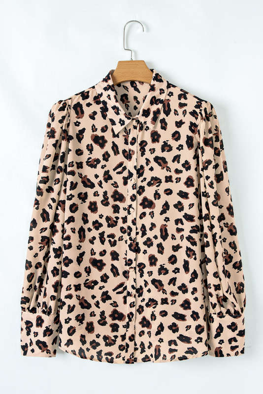 Leopard Flora Print Plus Size Shirt