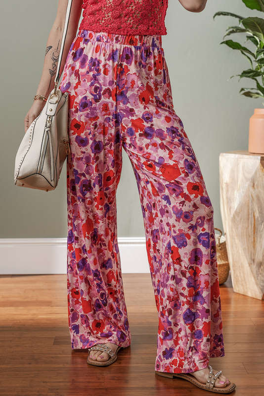 Purple Knit V-Neck Top with Trendy Exposed Seams