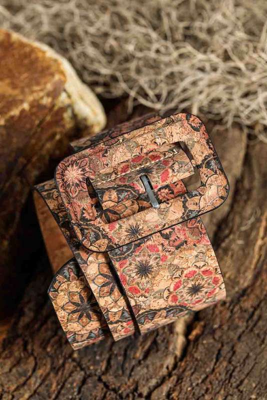 Chestnut Western Floral Print Faux Leather Waist Belt