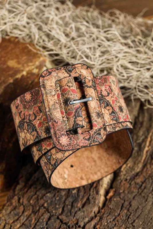 Chestnut Western Floral Print Faux Leather Waist Belt