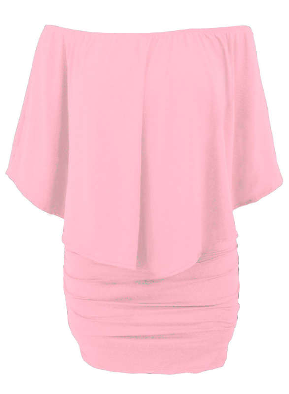 Multiple Dressing Layered Pink Mini Poncho Dress