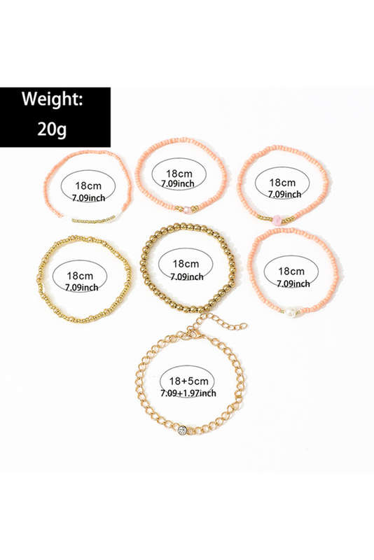 Gold Simple Beaded Multi Layer Bracelet