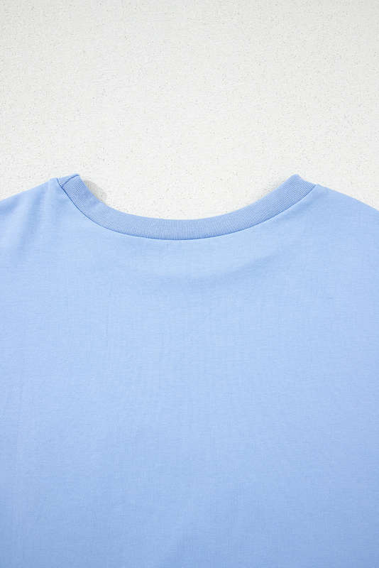 Myosotis Loose Half Sleeve Hi Low Hem T Shirt