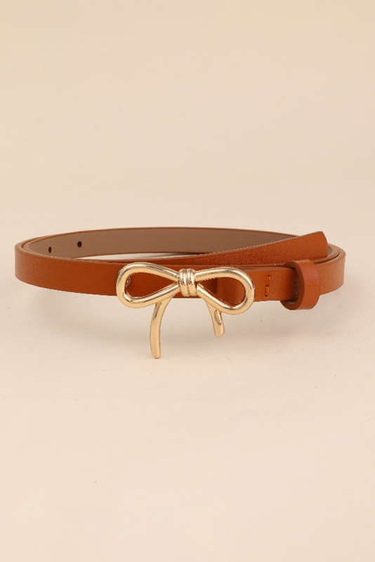 Thai Curry Bow Knot Decor Thin Waist Belt