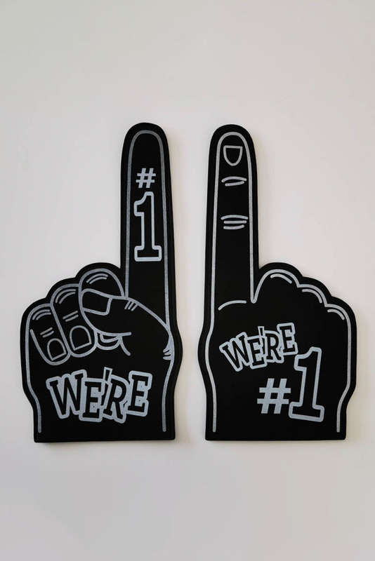 Black WERE NO.1 Game Day EVA Foam Cheering Gloves