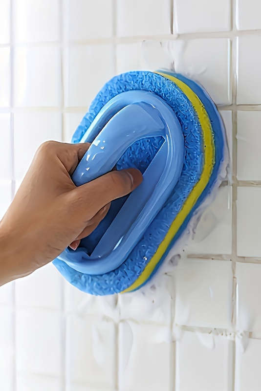 Sky Blue Multifunctional Sponge Clean Brush with Handle