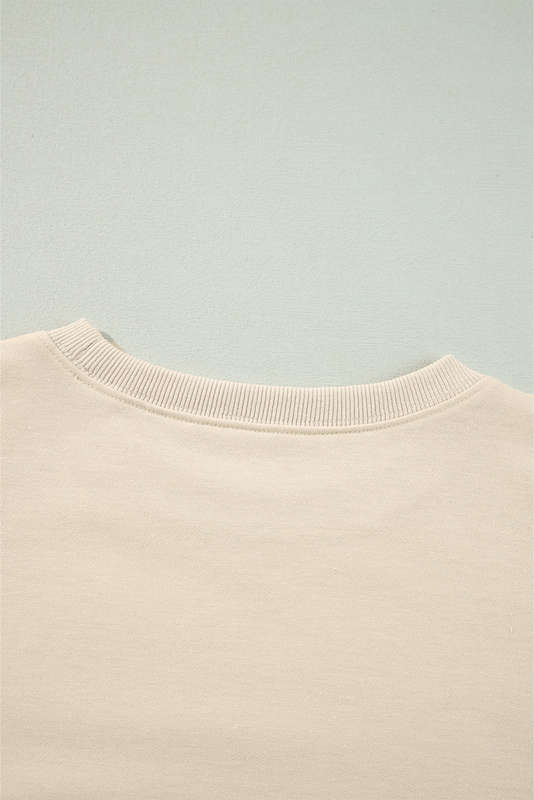 Jet Stream Solid Color Ruffled Shoulder Long Sleeve Blouse