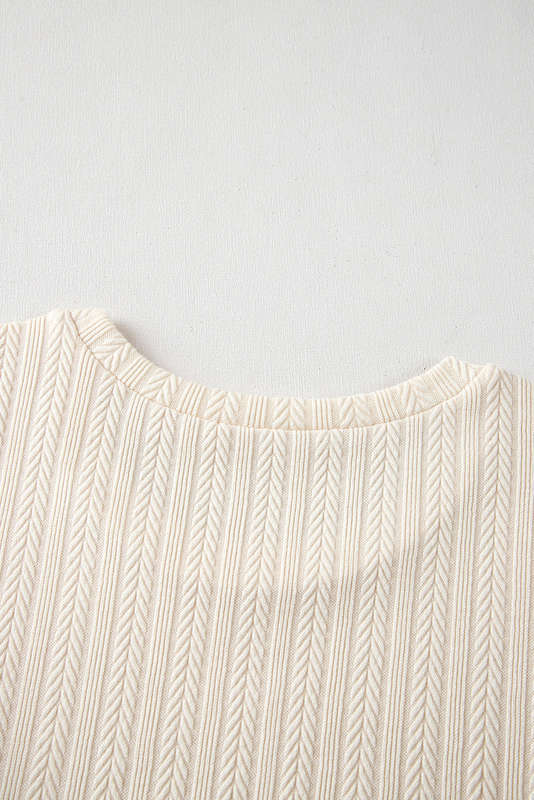 Apricot Polka Dot Mesh Puff Sleeve Textured Blouse