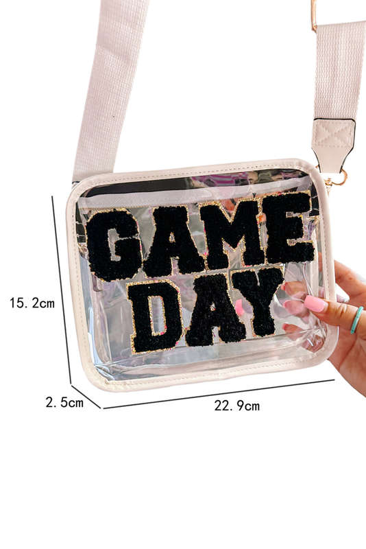 Black GAME DAY Rugby Football Clear Shoulder Bag