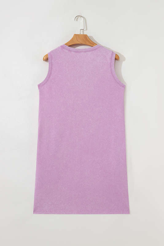Phalaenopsis Mineral Wash Tank Mini Dress with Pockets