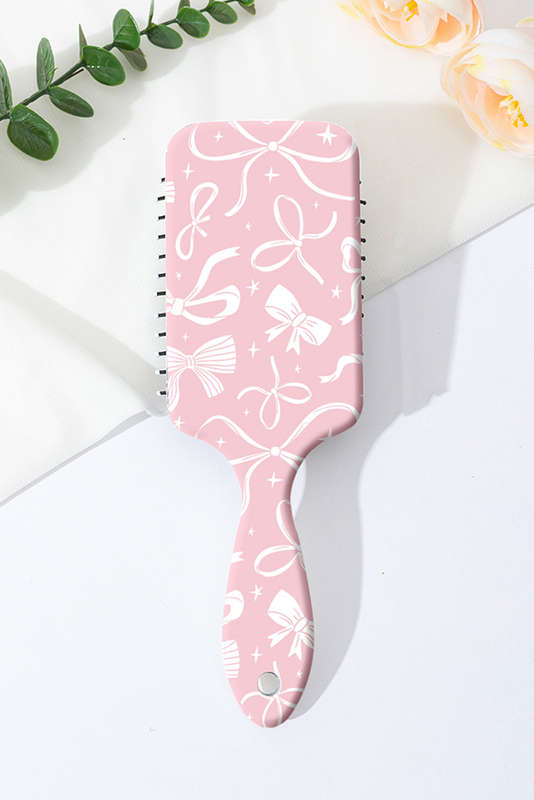 Pink Bow Print Anti-Static Air Cushion Comb