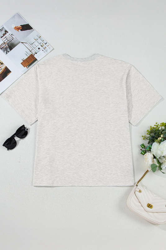 Light Grey Yee Haw Western Fashion Print Plus Size Tee