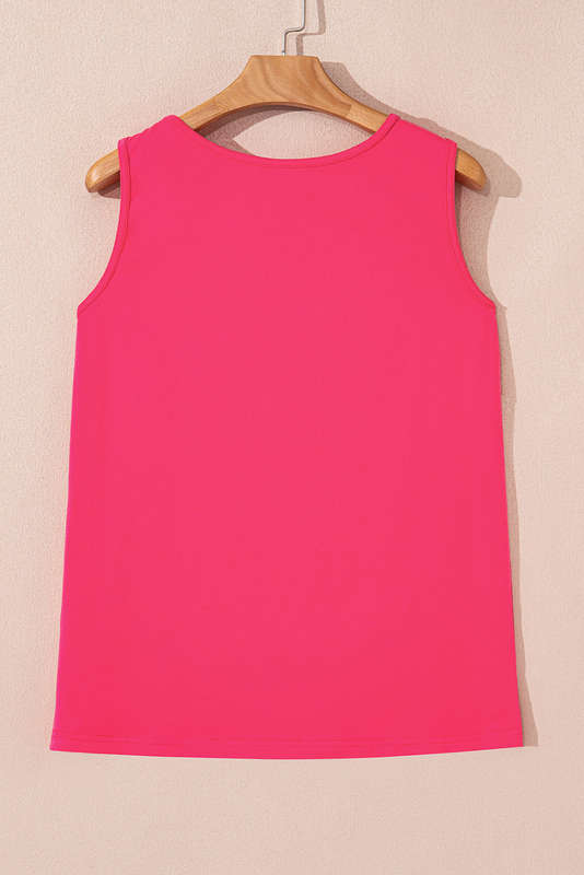 Sachet Pink Butterfly Graphic Casual Tank Top