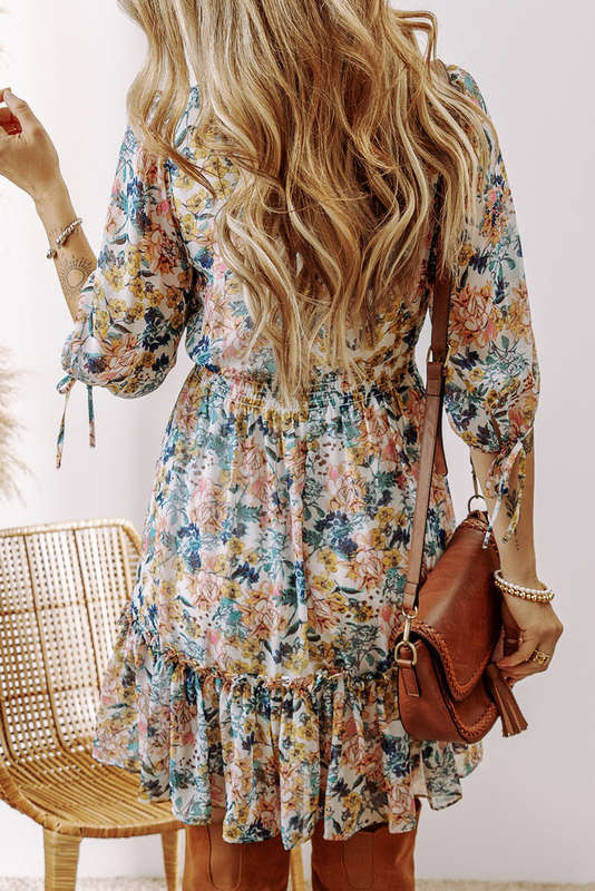 Blue V-Neck Knitted Summer Top with Exposed Seams