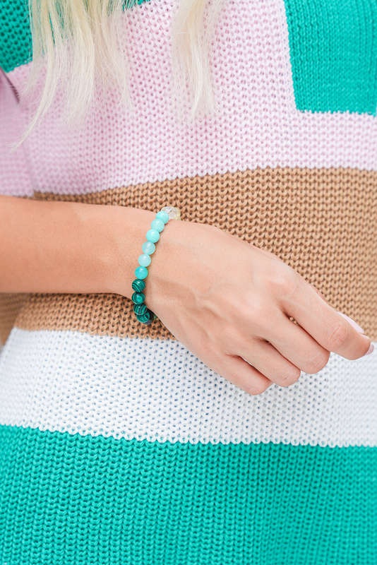 Canton Vintage Crystal Beaded Elastic Bracelet